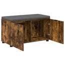 vidaXL Előtér pad Füstölt Tölgy 80 x 38 x 46 cm Műanyag Fa és Szövet