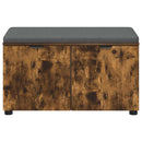 vidaXL Előtér pad Füstölt Tölgy 80 x 38 x 46 cm Műanyag Fa és Szövet