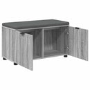 vidaXL Előtér pad Szürke Sonoma 80 x 38 x 46 cm Műanyag Fa és Szövet