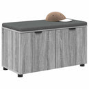 vidaXL Előtér pad Szürke Sonoma 80 x 38 x 46 cm Műanyag Fa és Szövet