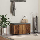 vidaXL Előtér pad ajtóval Öreg fa 80 x 38 x 46 cm Műanyag Fa és Szövet