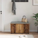 vidaXL Előtér pad ajtóval Öreg fa 80 x 38 x 46 cm Műanyag Fa és Szövet