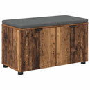 vidaXL Előtér pad ajtóval Öreg fa 80 x 38 x 46 cm Műanyag Fa és Szövet