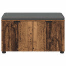 vidaXL Előtér pad ajtóval Öreg fa 80 x 38 x 46 cm Műanyag Fa és Szövet