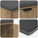 vidaXL Előtér pad Kézműves Tölgy 80 x 38 x 46 cm Műanyag Fa és Szövet