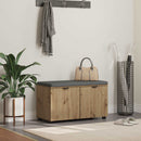 vidaXL Előtér pad Kézműves Tölgy 80 x 38 x 46 cm Műanyag Fa és Szövet