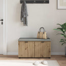 vidaXL Előtér pad Kézműves Tölgy 80 x 38 x 46 cm Műanyag Fa és Szövet