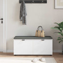 vidaXL Előtér pad párnával Fehér 100 x 38 x 46 cm Műanyag Fa és Szövet
