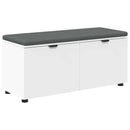 vidaXL Előtér pad párnával Fehér 100 x 38 x 46 cm Műanyag Fa és Szövet