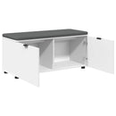 vidaXL Előtér pad párnával Fehér 100 x 38 x 46 cm Műanyag Fa és Szövet
