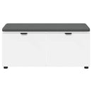 vidaXL Előtér pad párnával Fehér 100 x 38 x 46 cm Műanyag Fa és Szövet