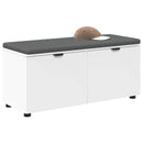 vidaXL Előtér pad párnával Fehér 100 x 38 x 46 cm Műanyag Fa és Szövet