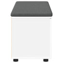 vidaXL Előtér pad párnával Fehér 100 x 38 x 46 cm Műanyag Fa és Szövet