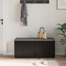 vidaXL Előtér pad Fekete Tölgy 100 x 38 x 46 cm Műanyag Fa és Szövet