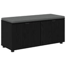 vidaXL Előtér pad Fekete Tölgy 100 x 38 x 46 cm Műanyag Fa és Szövet
