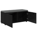vidaXL Előtér pad Fekete Tölgy 100 x 38 x 46 cm Műanyag Fa és Szövet