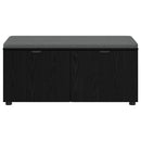 vidaXL Előtér pad Fekete Tölgy 100 x 38 x 46 cm Műanyag Fa és Szövet