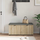 vidaXL Előtér pad Sonoma tölgy 100 x 38 x 46 cm Műanyag Fa és Szövet