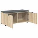 vidaXL Előtér pad Sonoma tölgy 100 x 38 x 46 cm Műanyag Fa és Szövet