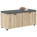 vidaXL Előtér pad Sonoma tölgy 100 x 38 x 46 cm Műanyag Fa és Szövet