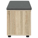 vidaXL Előtér pad Sonoma tölgy 100 x 38 x 46 cm Műanyag Fa és Szövet