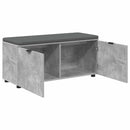 vidaXL Előtér pad Beton Szürke 100 x 38 x 46 cm Műanyag Fa és Szövet