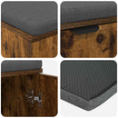 vidaXL Előtér pad Füstölt Tölgy 100 x 38 x 46 cm Műanyag Fa és Szövet