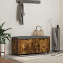 vidaXL Előtér pad Füstölt Tölgy 100 x 38 x 46 cm Műanyag Fa és Szövet