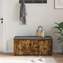 vidaXL Előtér pad Füstölt Tölgy 100 x 38 x 46 cm Műanyag Fa és Szövet