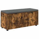 vidaXL Előtér pad Füstölt Tölgy 100 x 38 x 46 cm Műanyag Fa és Szövet