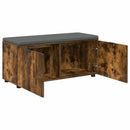 vidaXL Előtér pad Füstölt Tölgy 100 x 38 x 46 cm Műanyag Fa és Szövet