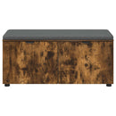 vidaXL Előtér pad Füstölt Tölgy 100 x 38 x 46 cm Műanyag Fa és Szövet