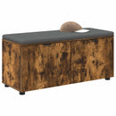 vidaXL Előtér pad Füstölt Tölgy 100 x 38 x 46 cm Műanyag Fa és Szövet