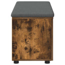 vidaXL Előtér pad Füstölt Tölgy 100 x 38 x 46 cm Műanyag Fa és Szövet