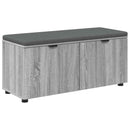 vidaXL Előtér pad Szürke Sonoma 100 x 38 x 46 cm Műanyag Fa és Szövet