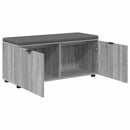 vidaXL Előtér pad Szürke Sonoma 100 x 38 x 46 cm Műanyag Fa és Szövet