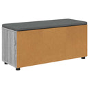vidaXL Előtér pad Szürke Sonoma 100 x 38 x 46 cm Műanyag Fa és Szövet