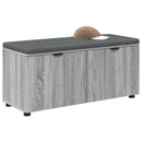 vidaXL Előtér pad Szürke Sonoma 100 x 38 x 46 cm Műanyag Fa és Szövet