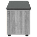vidaXL Előtér pad Szürke Sonoma 100 x 38 x 46 cm Műanyag Fa és Szövet