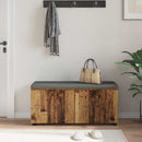 vidaXL Előtér pad Öreg fa 100 x 38 x 46 cm Műanyag Fa és Szövet