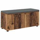 vidaXL Előtér pad Öreg fa 100 x 38 x 46 cm Műanyag Fa és Szövet