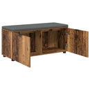 vidaXL Előtér pad Öreg fa 100 x 38 x 46 cm Műanyag Fa és Szövet