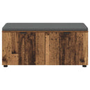 vidaXL Előtér pad Öreg fa 100 x 38 x 46 cm Műanyag Fa és Szövet