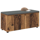 vidaXL Előtér pad Öreg fa 100 x 38 x 46 cm Műanyag Fa és Szövet