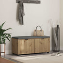vidaXL Előtér pad Kézműves Tölgy 100 x 38 x 46 cm Műanyag Fa és Szövet
