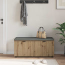 vidaXL Előtér pad Kézműves Tölgy 100 x 38 x 46 cm Műanyag Fa és Szövet