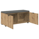 vidaXL Előtér pad Kézműves Tölgy 100 x 38 x 46 cm Műanyag Fa és Szövet