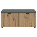 vidaXL Előtér pad Kézműves Tölgy 100 x 38 x 46 cm Műanyag Fa és Szövet