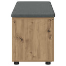 vidaXL Előtér pad Kézműves Tölgy 100 x 38 x 46 cm Műanyag Fa és Szövet