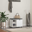 vidaXL Előtér pad párnával Fehér 60 x 38 x 46 cm Műanyag Fa és Szövet